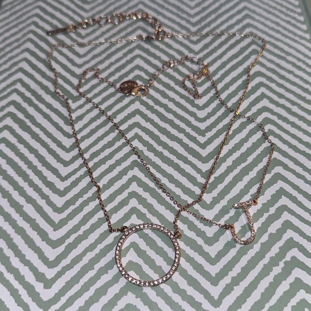 Nine West Gold Circle Necklace 20” & Gold J Claire’s Necklace 18.5”